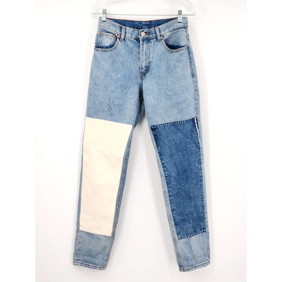 Brandy Melville Patchwork Denim Jeans Size Small - Picture 1 of 6